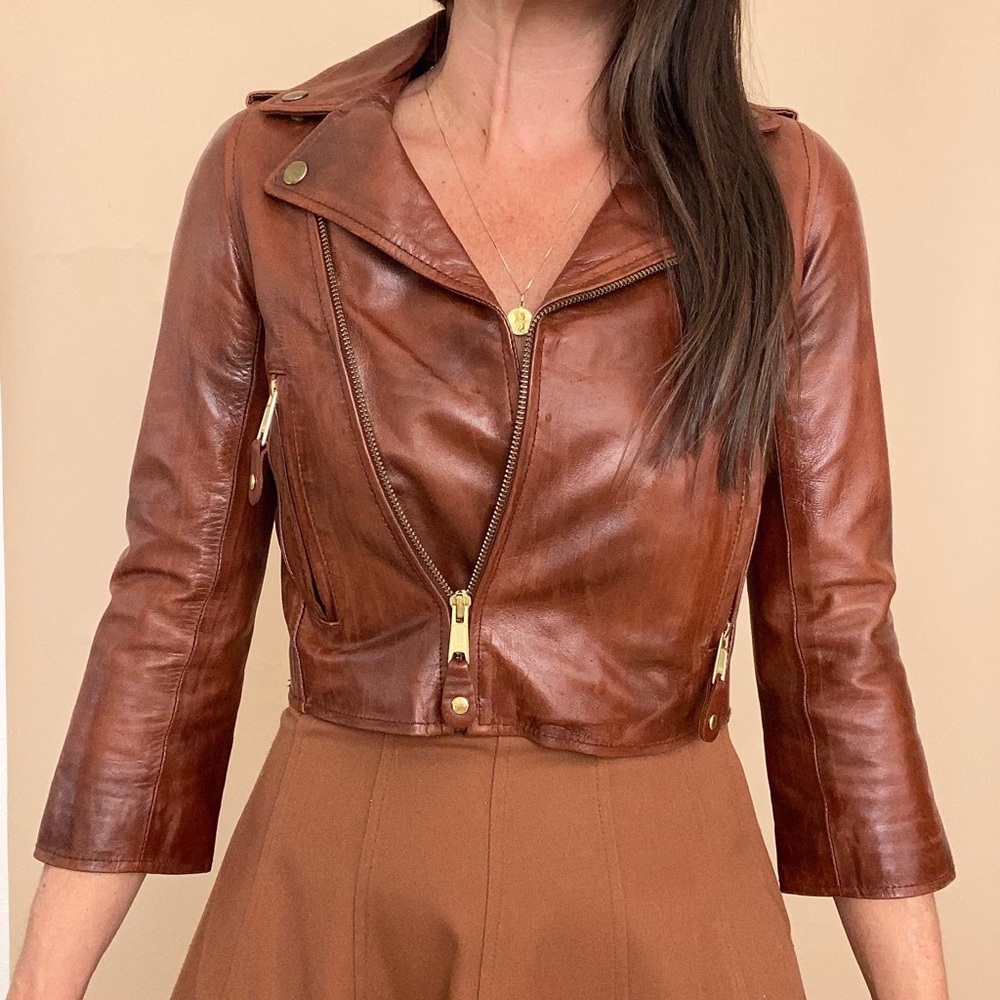 the sway crop leather Moto jacket • xs - Picture 7 of 16